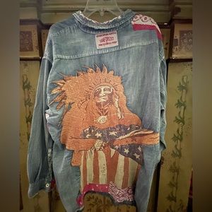 Magnolia Pearl American Indian Embroidered Adison Workshirt NWT